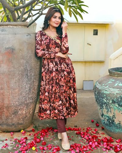 Image of GRECIILOOKS Women's Regular Fit Kurta Sets| Kurti Set | 3 Piece Kurta Pant Dupatta Set's | Elegant Suit| Dupatta | Party Outfit Traditional Dress for Woman | Comfortable Outfit for Office, Casual & Daily Use