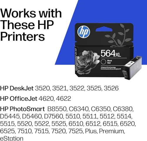 Image of HP 564 Ink Cartridge Bundle - 564XL Black High‑Yield (CN684WN) + 564 Cyan Magenta Yellow 3‑Pack (CB323WN) | Works PhotoSmart B8550, C6300, D7560, 5510, 5520, 6510, 6520, 7510, 7520 Series