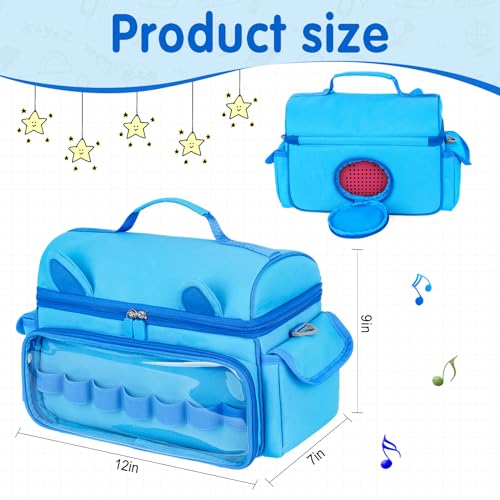Carrying Case Compatible with Toniebox Starter Set,Cute Storage Bag Fits for Tonies Figures Characters,Tonies Headphones & Accessories, Blue(Bag Only)