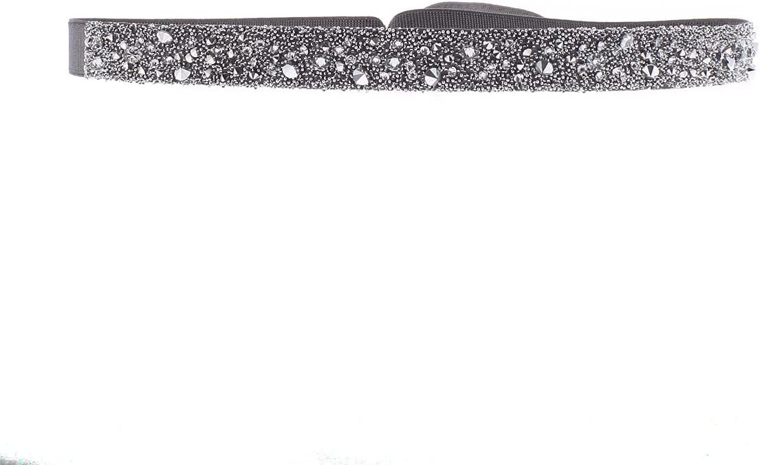 Les InterchangeablesGrey and crystal fabric necklace, One Size