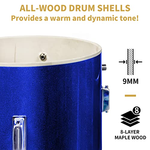 3 Piece Drum Set, Kids Drum Set, Beginner Drum Set, Drum Set For Kids, Starter Drums For Kids, Drum Kit, Kid Drum Set, Drum Kit For Kids, Blue #TOP2