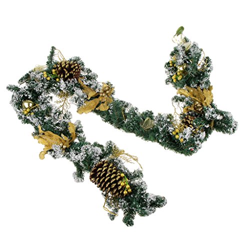 menolana 2 M Guirlanda de Natal Pinho Artificial para Decorações de Natal Roxo - Ouro