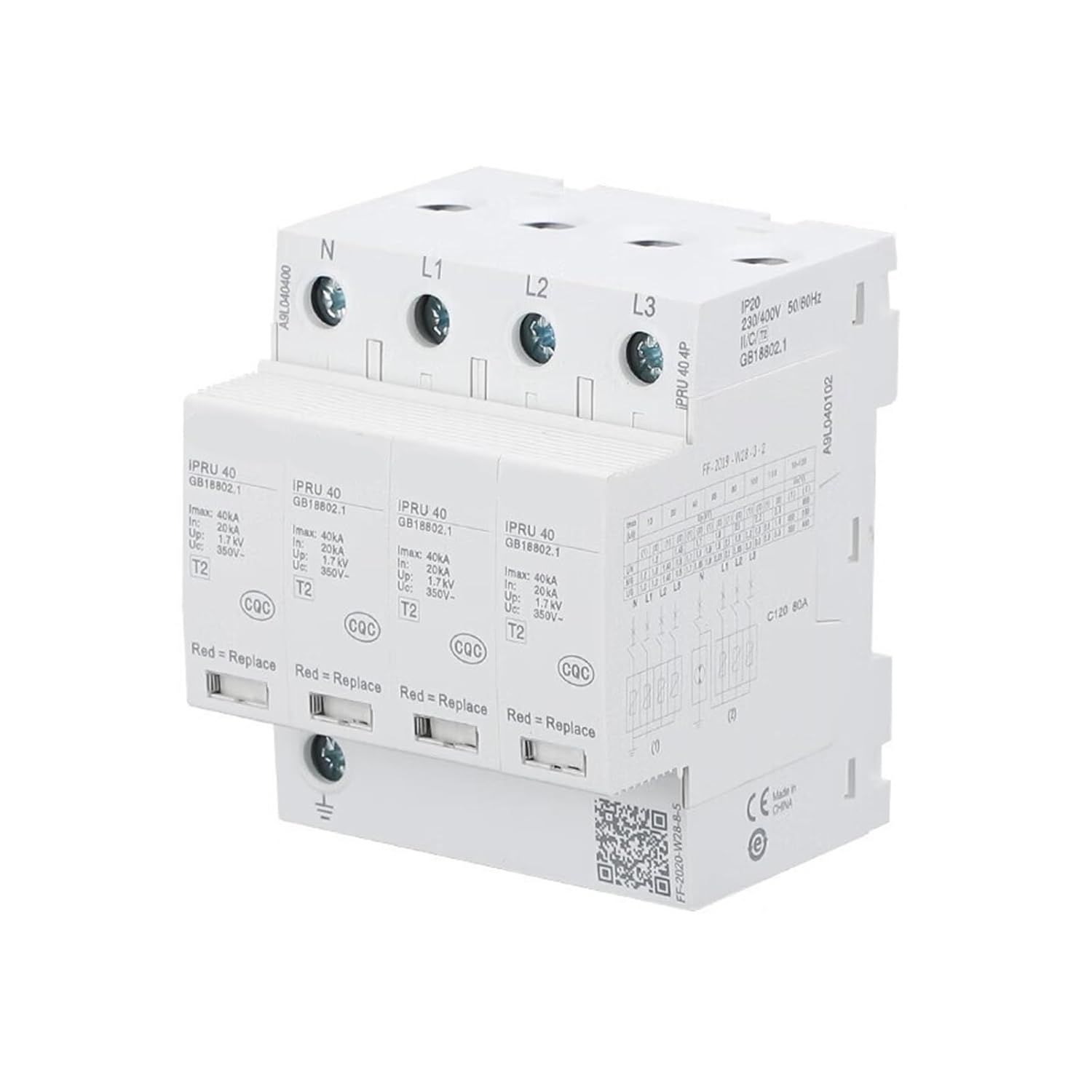 IPRU Surge Protector Intelligent Protection Switch pluggable Rail Type(IPRU 120 2P AC350V)