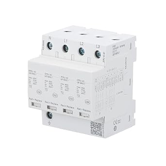 IPRU Surge Protector Intelligent Lightning Protection Switch pluggable Rail TypeIPRU 40 3P+N AC350V