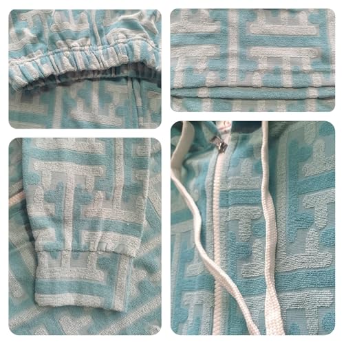 Image of Leriya Fashion Co Ord Set for Women Stylish | Oversized Loose Fit Hoodies for Women | Lycra Jacquard Warm Hooded Hoodie & Pant Set | Drawstring Zip Up Jacket Hoodie | Winter Sweatshirts & Hoodies
