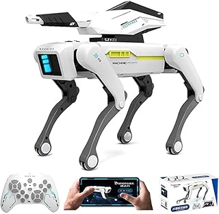 Roboterhund Ferngesteuerter Spielzeug für Kinder 3-12 Jahren, Intelligenter Roboter Hund mit Geschützturm, Unterstützt APP-Steuerung, Kann Programmieren, Tanzen, Musik und Interagiere