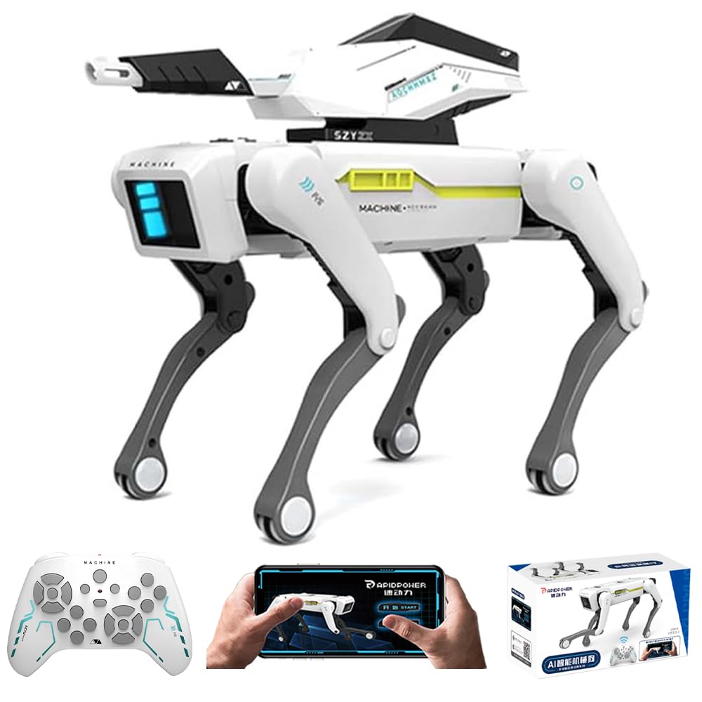 Robot chien télécommandé intelligent avec tour de protection, contrôle par application, programmable, dansant