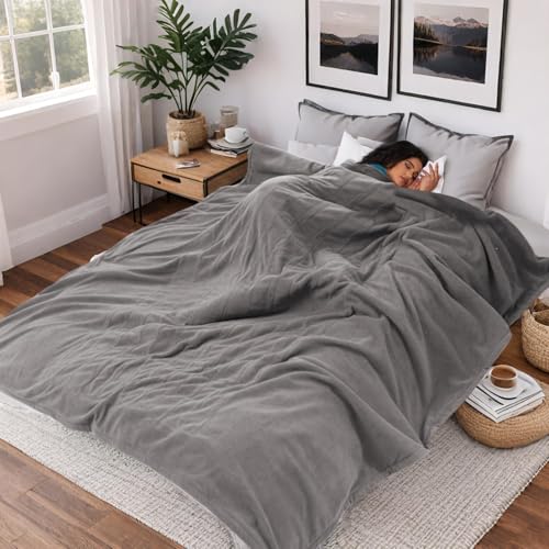 Minervada Electric Heated Blanket Twin Size 62"x84", Light Grey