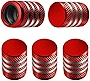 Tire Valve Stem Cap Cover - (5 Pack) Tire Air Caps Metal with Plastic Liner Corrosion Resistant Leak-Proof for Car Truck Motorcycle SUV and Bike