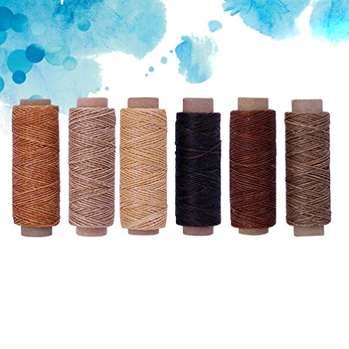 SuPVOX 6 peças de costura de costura encerada de costura, 6 fios de cera fortes práticos de cores pa