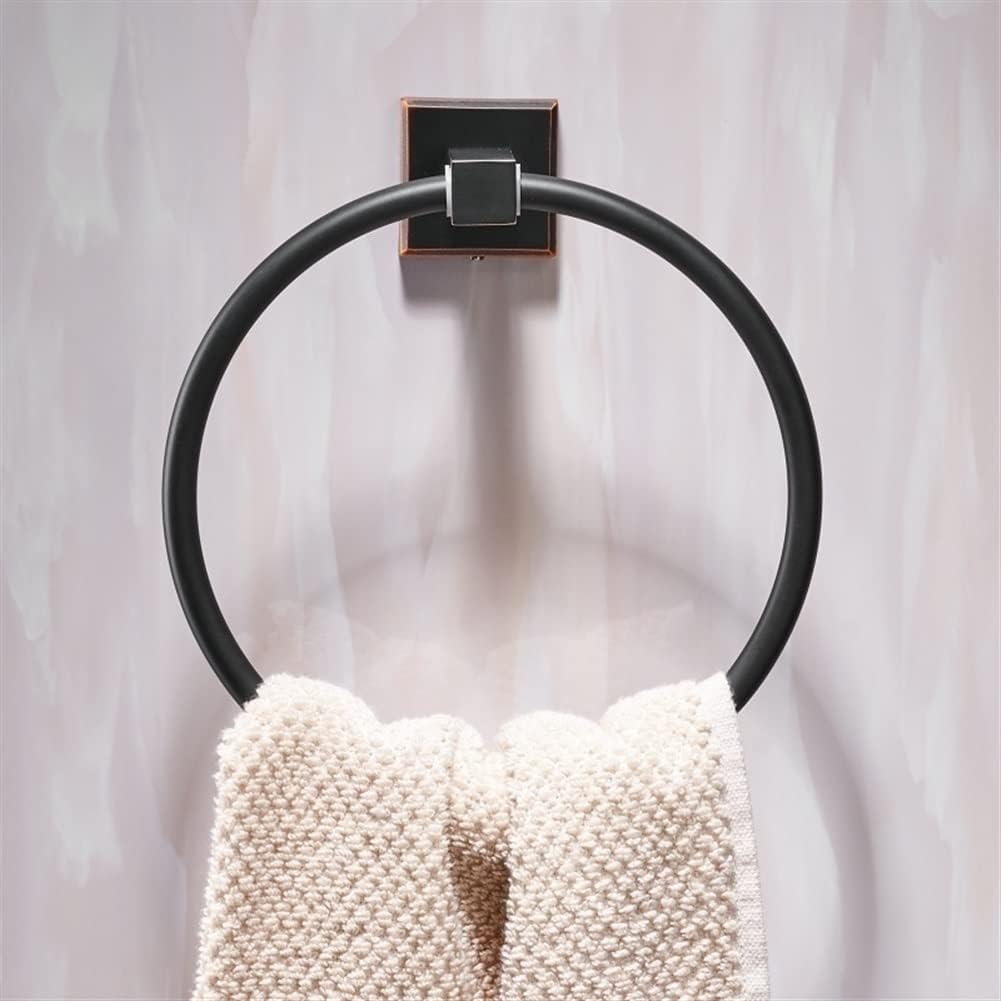 LSLYTQ Towel Rings, Black Wall Mounted Towel Holder Hangers, Towel Rack, Bathroom Accessories, Home Decor Copper Towel Bar
