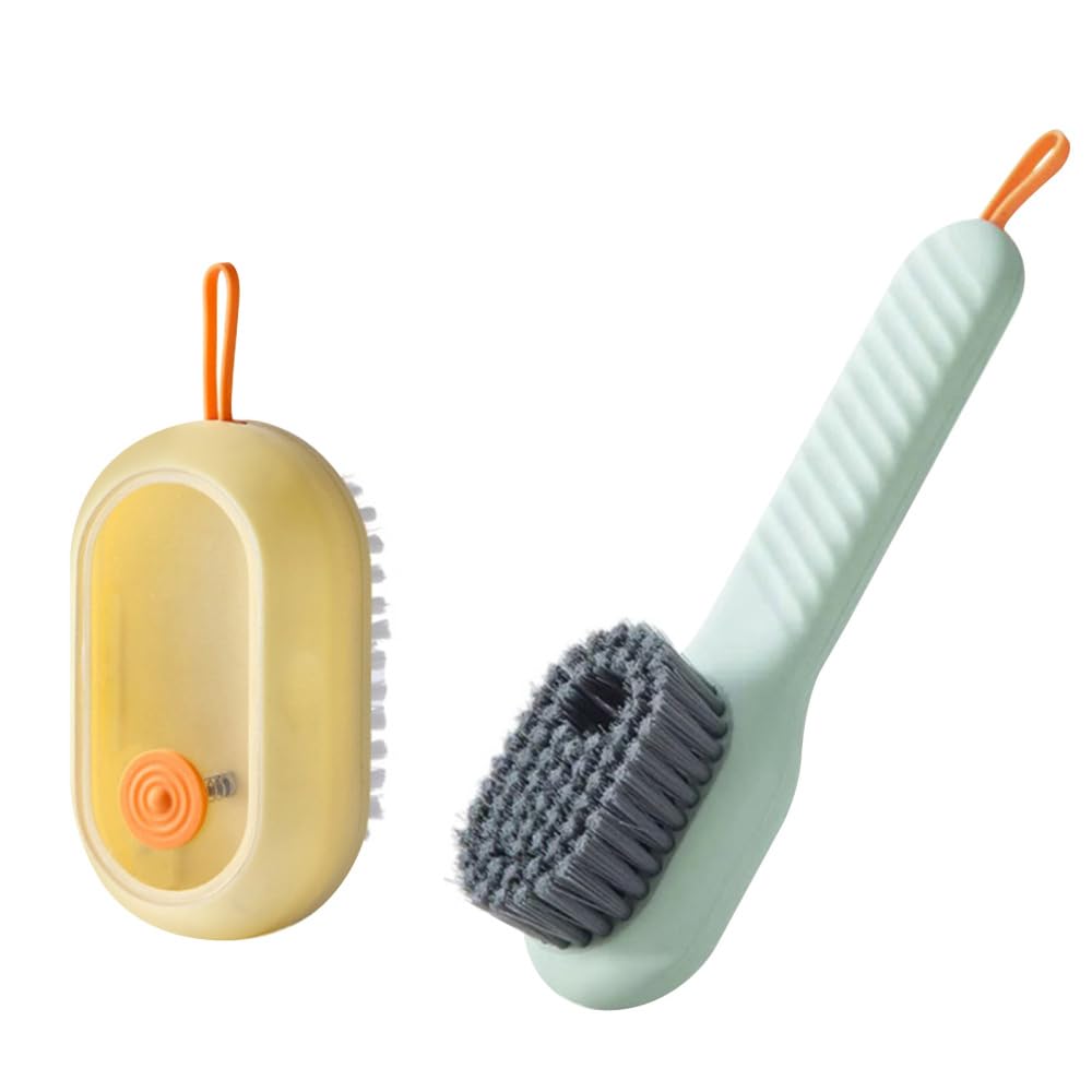 Liquid Cleaning Shoe Brush, Shoe & Laundry Brush with Soap Dispenser & Soft Bristle Cleaning Brushes for Home Outdoor Cleaning