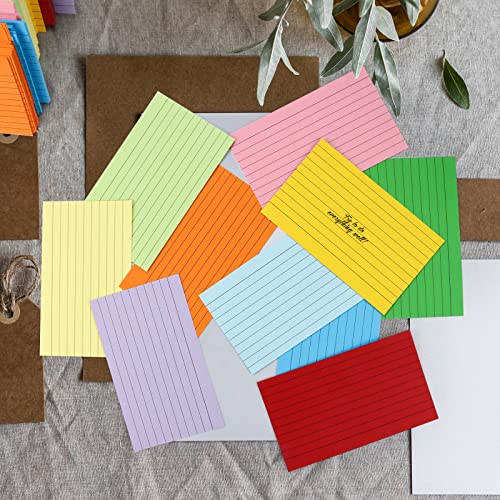 image for Rcybeo 1200 Pieces Index Cards Ruled 3 x 5 Color Index Cards Bulk, Fla