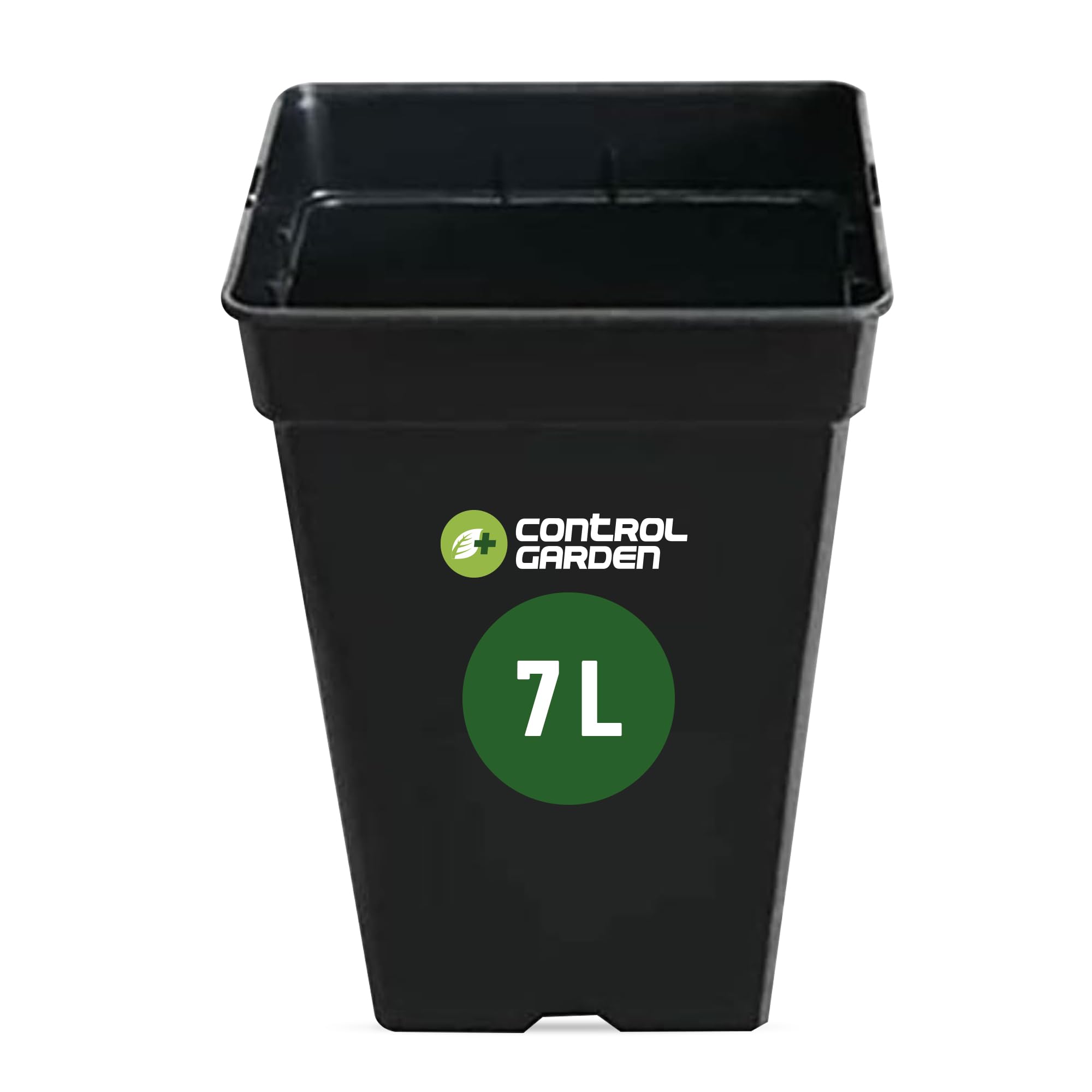 Growmania Pflanztopf Quadratisch, 7 Liter – Schwarz, Aus Recyceltem Kunststoff, 20x20x27 Cm