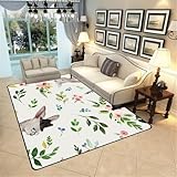 QGYFRE Alfombra Niños Verde Verano Salon 90x120CM Antideslizantes para alfombras de impresión Fresca Gris. Rectangular