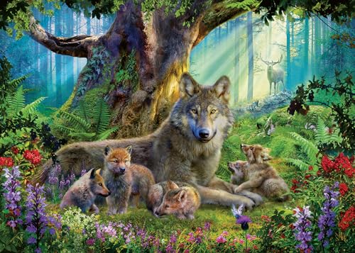 Ravensburger - Puzzle 1000 pièces - Loups dans la forêt