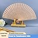 TARANDUS Foldable Hand Fan & Wooden Fans Handheld - 2-Pack Chinese Vintage Folding Fans with Sandalwood Scent, Hollow Carving for Wedding/Birthday Party Favors, Photography Props, Home Décor (Wooden)