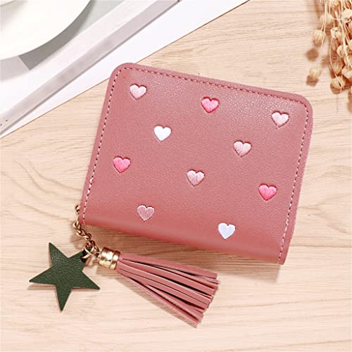 Women's Tassel Wallet Women's Small Coin Purse Wallet Short Zipper Card Holder Cute Women's Wallet Wallet (Color: G, Size: 11 * 9 * 2cm) (A 11 * 9 * 2cm)2