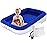 King Koil Luxury Toddler Inflatable Child Airbed, Travel Bed with Built-in Safety Bumper, Portable Air Mattress for Kids, Includes High-Speed Pump - Blue