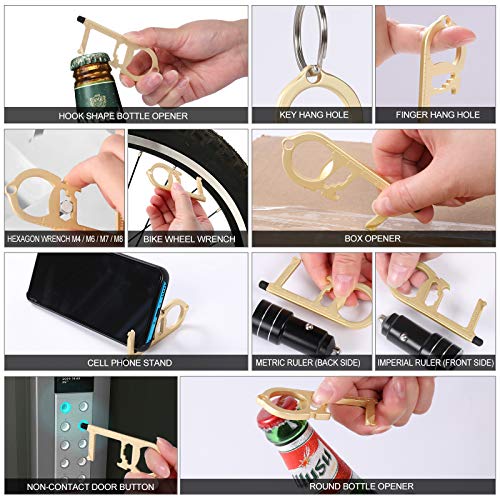 4 PCS 14-in-1 Keychain Knife,Pocket Multitool,Bottle Opener,Key Knife,Non-Contact Door Opener,Box Cutter,Multi Wrench Tool,Suitable For Hands-free Door Opening,Box Opening,Cash Machine,Daily Life Use - Thumbnail 4