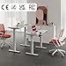 SANODESK Höhenverstellbarer Schreibtisch mit VOLLSTÄNDIGER TISCHPLATTE, 4 Zubehörteilen (Becherhalter, Haken, Aufbewahrungsbox, Kabelmanagement), ergonomisch für Büro und Homeoffice, Weiß, 110x54 cm
