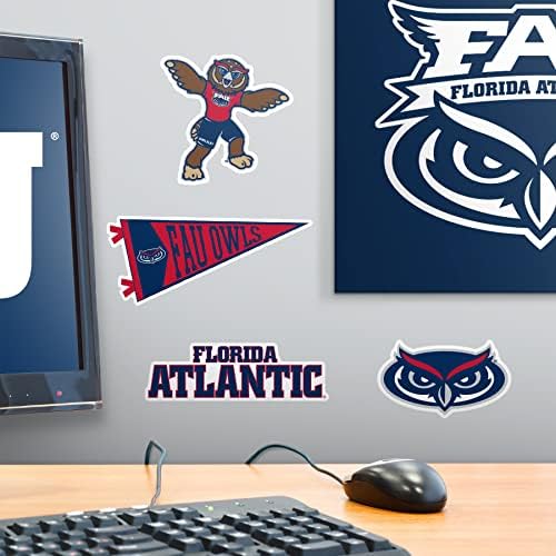 Florida Atlantic University Vinyl Sticker Pack – 8 Waterproof FAU Owls Logos, Mascot, Pennant & Wordmark Decals for Laptop, Water Bottle, Tablet, Car, Skateboard & More — view 5