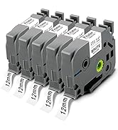 TZe-335 TZ-335 Cinta de etiquetas blanca sobre negra compatible con Brother P Touch Label Maker