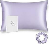 Vista 8 de ALASKA BEAR Funda de almohada, de seda natural, hipoalergénica, 19 mommes, 600 hilos, 100% seda de morera, tamaño estándar, con cierre de cremallera