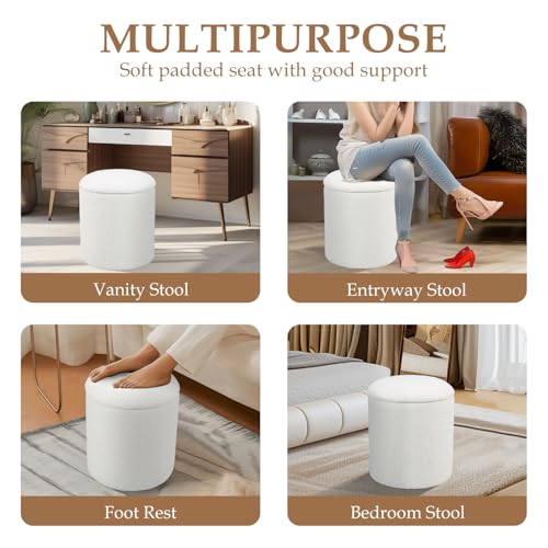 Repose-pieds salon moderne et pouf rembourré de rangement - 8