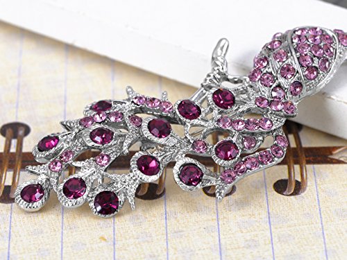 Alilang Rose Pink and Amethyst Peacock Branch Brooch #TOP5