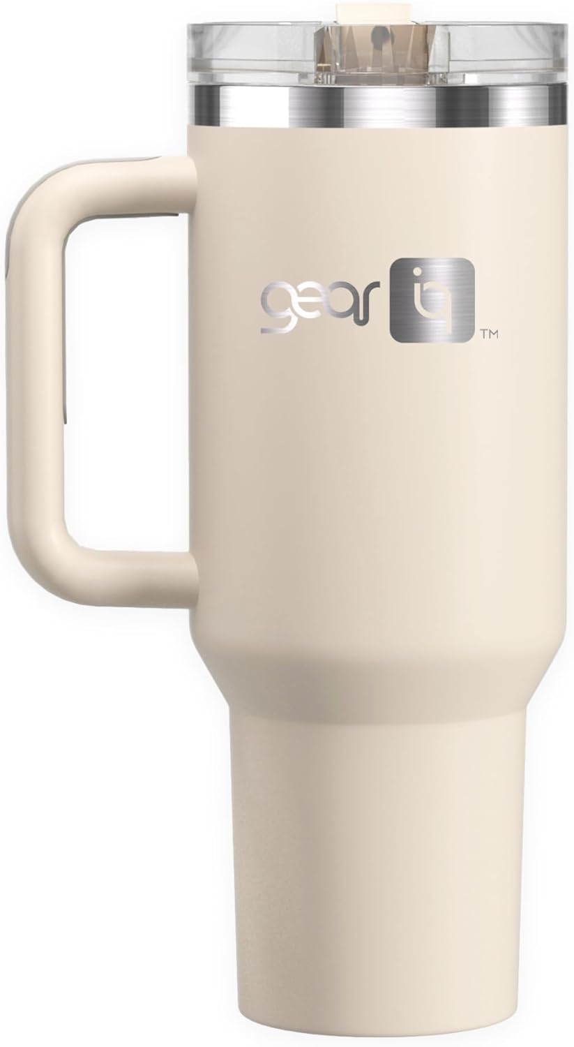 40 oz Insulated Tumbler with Handle & Straw Leak proof lid, Stainless Steel Vacuum Insulated Travel Mug, Cupholder Friendly Large Tumbler for Hot & Cold Drinks