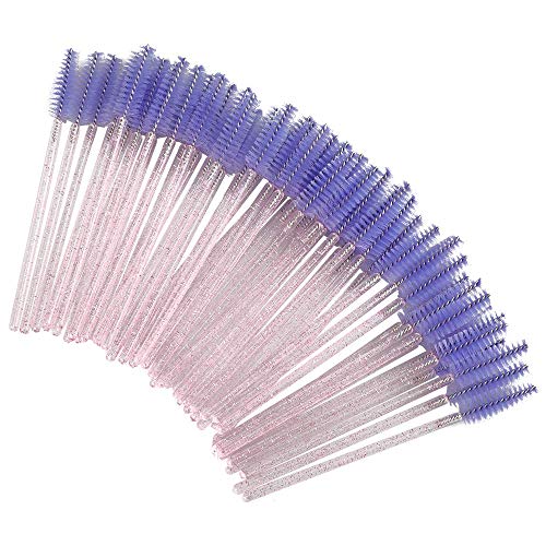 Image of G2PLUS 50PCS Eyelash Mascara Brushes, Disposable Lash Spoolies, Bendable Crystal Mascara Wands for Lash Extensions, Eyebrow Grooming, Makeup Kit, Salon Professional Use