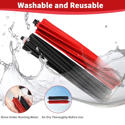 Image of 2-Pack Dual Main Brush Replacement for Roborock S8 MaxV Ultra, S8 Max Ultra, Qrevo Master, Qrevo Slim Robot Vacuum Cleaner, Rubber Roller Brush Kit
