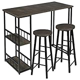 Bartisch mit 2 Ablagefläche bietet Ihnen Platz für Weinflasche, Weinglas oder andere Küchenutensilien.