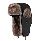 TMRBBesty Fliegermütze Winddicht Trappermütze Warme Kunstfell...