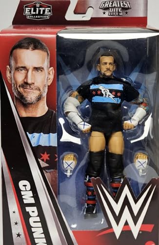 WWE CM Punk Elite Collection Greatest Hits Series #11 Figura de acción de 6 pulgadas, superestrella coleccionable con 14 puntos de articulación de aspecto realista