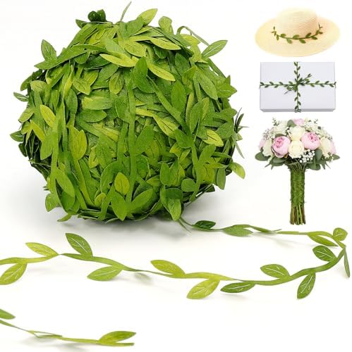 265 Feet Green Leaves Ribbon, Artificial Vines Leaf Garland, Fake...
