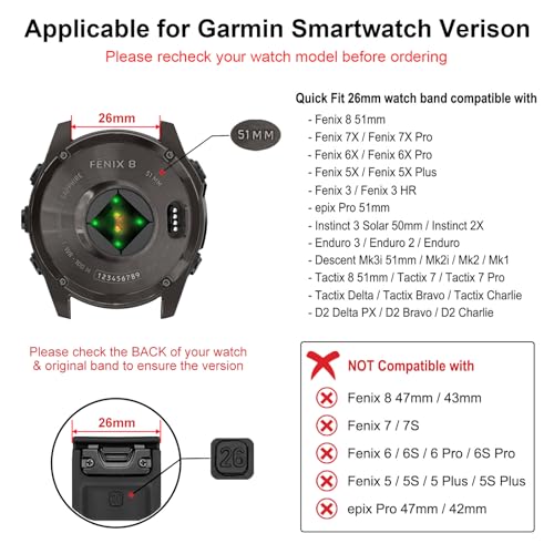 Correa de cuero 26mm para Garmin Fenix 8 y más miniatura 5
