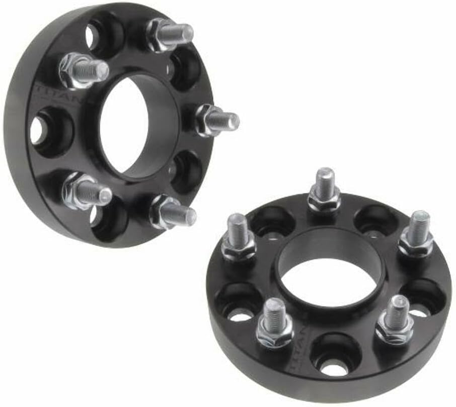 1" 5x110 Hubcentric Wheel Spacers - Fits Chrysler 200 Fits Dodge Dart Fits Fiat 500x - 1 Inch (25mm), 5x110, 65.1mm Hub, 12x1.25 Studs - Pair of 2 - Black