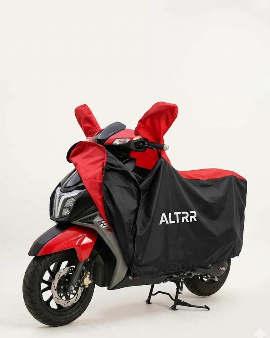 A.lttr Sporty Scooty Body Cover Compatible with TVS Ntorq 125 Accessories | UV Protection & Scratch Proof Two Wheeler Cover for Race & Super Squad Edition, Black Red-image-14