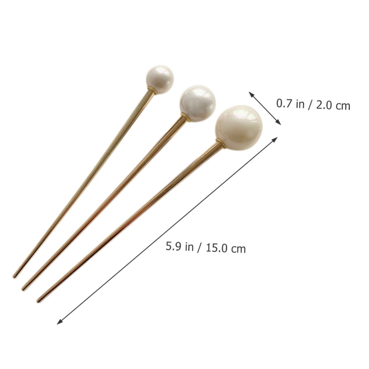FRCOLOR 3 set di 3 forcine per capelli con perle, bacchette cinesi, bacchette cinesi, bacchette per capelli di perle, forcine per capelli di perle squisite da donna
