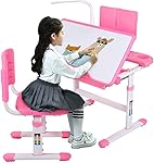 Bureau enfant avec hauteur r&eacute;glable et plateau inclinable + Chaise