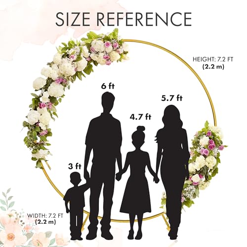 Image of 7.2 ft Round Backdrop Stand - Gold Circle Arch Stand for Parties & Balloons