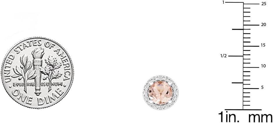 Dazzlingrock Collection 6 MM Each Round Gemstone & White Cubic Zirconia Ladies Halo Style Stud Earrings, Sterling Silver - Image 4