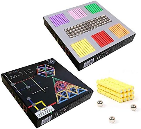 156 PcsMagnetic Sticks Building Blocks Toys, Magnet Construction Build Kit Education Toys 3D Puzzle for Kids and Adult, Magnetic Sticks and Non-magnetic Balls Playing Stacking Game Toy (156 Pcs)