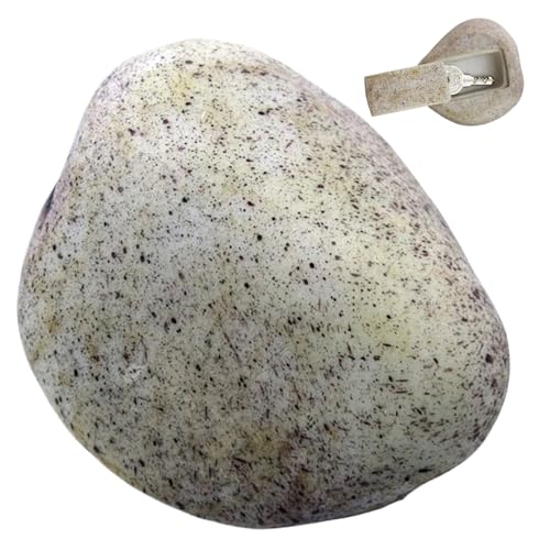 Hide a Key Outside - 4-Inch Resin Fake Stone Key Holder, Waterproof, Hidden Rock Safe for Yard (Style 1)