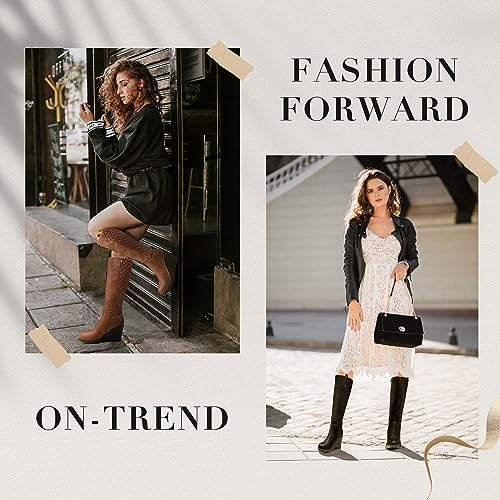 Vepose Women's 9652 Knee High Boots Wedge Calf Boot with Side Zipper2