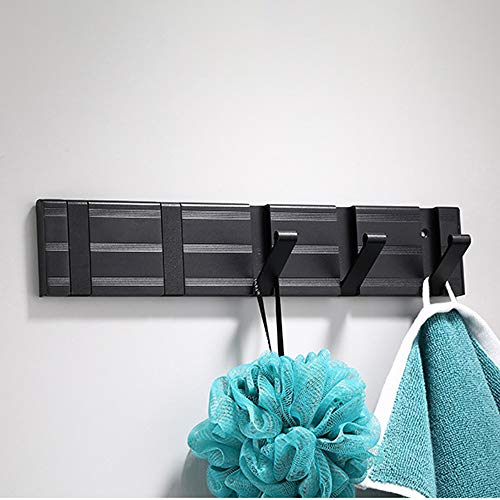 KLYNGTSK 2 Ganci Pieghevoli Nascosti Da Parete – Design Moderno, Alluminio, Portata 10kg – Per Cappotti, Asciugamani