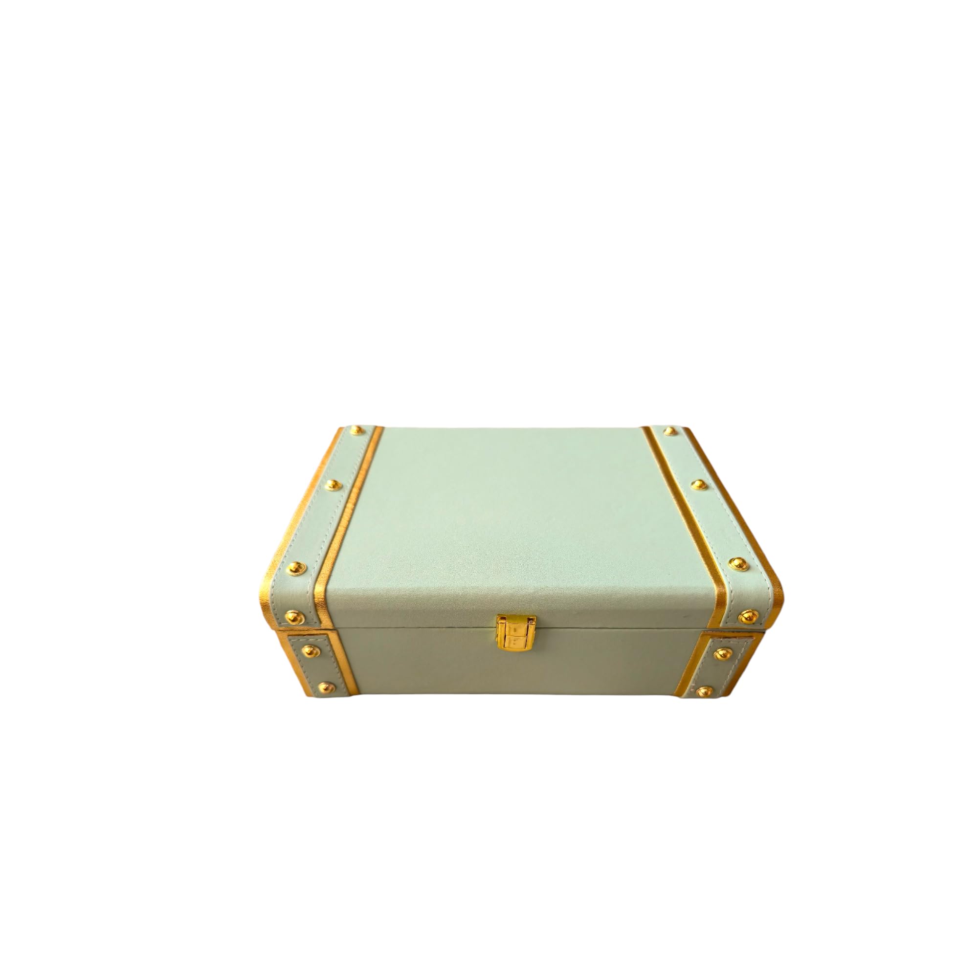 MBA TOKRI VALA Trunk Box for Storage - Hamper Boxes for Gift Empty, Treasure Box, Decorative MDF Sandook for Storage, Vintage Gift Hamper Box Empty, Perfect Gifting Fun! (10 * 7 * 3Inch) (Green Mint)-image-7