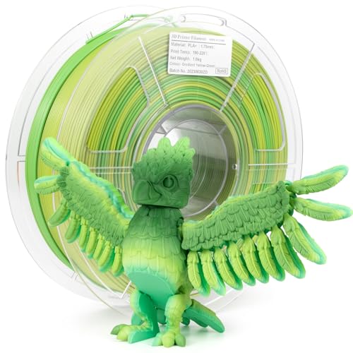 Image of iSANMATE Rainbow PLA+ Filament 1.75mm, Fast Color Change Filament 3D Printing Filament, Multicolor Color Changing Rainbow PLA Filament 1 KG Spool (Forest Elf)